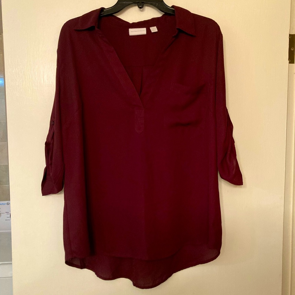 New York & Company Burgundy Blouse